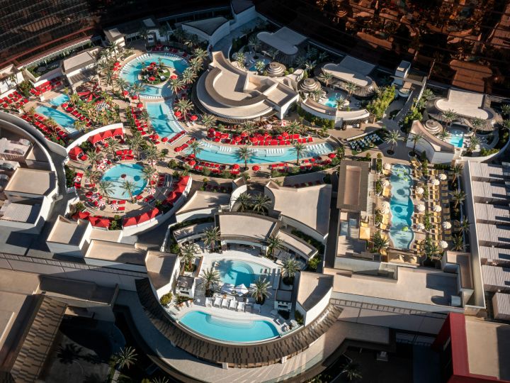 Resorts World Las Vegas Hilton Hotels On The Las Vegas Strip   20211019 RW Drone Pool 0994 V3  1  